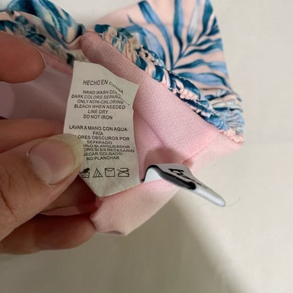 Bar111 ladies one Piece swimsuit pink and blue tropical print size medium M - Picture 6 of 8